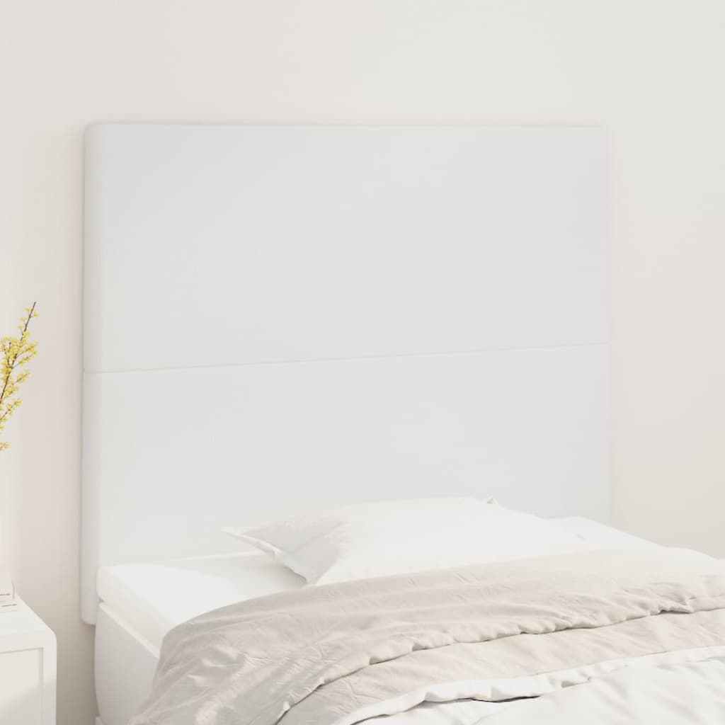 Tête de lit blanche 90 x 5 x 118/128 cm similicuir - XIOS