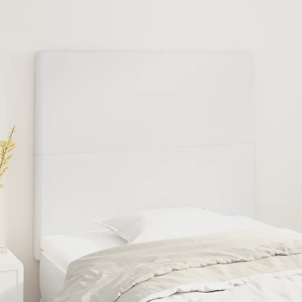 Tête de lit blanche 100 x 5 x 118/128 cm similicuir - XIOS