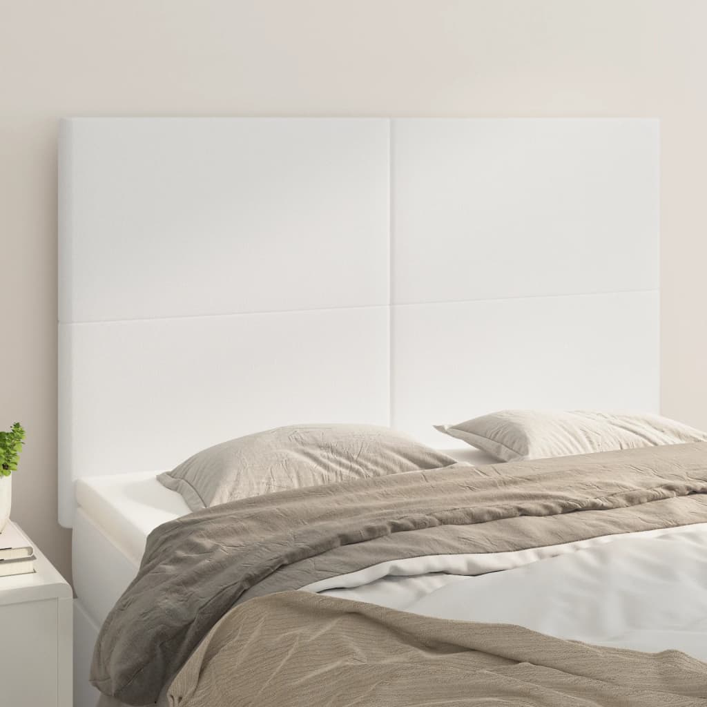 Tête de lit blanche 144 x 5 x 118/128 cm similicuir - XIOS
