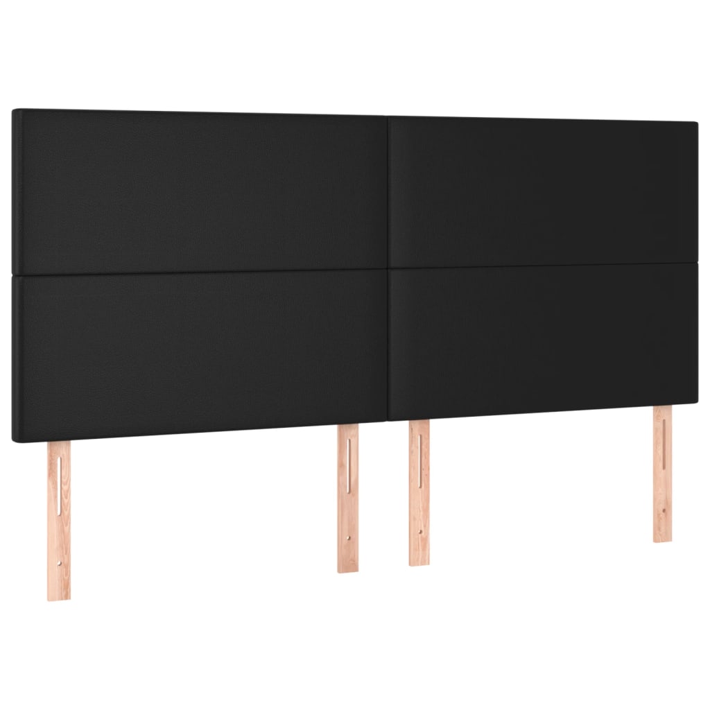 Têtes de lit 4 pcs Noir 80x5x78/88 cm Similicuir - XIOS