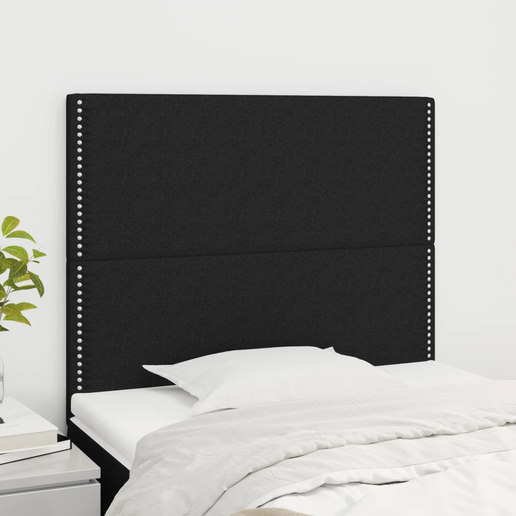 Têtes de lit 2 pcs Noir 80x5x78/88 cm Tissu - XIOS