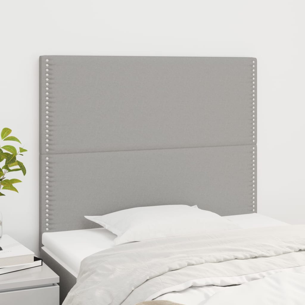 Têtes de lit 2 pcs Gris clair 90x5x78/88 cm Tissu - XIOS