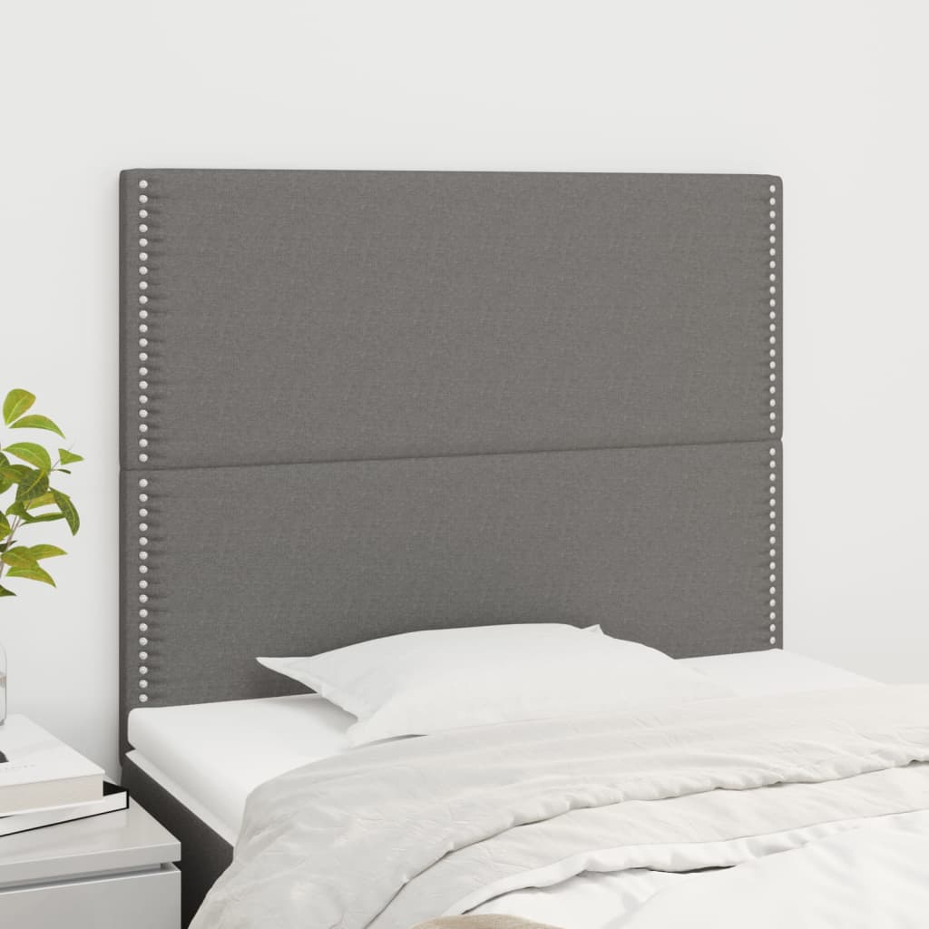 Têtes de lit 2 pcs Gris foncé 90x5x78/88 cm Tissu - XIOS
