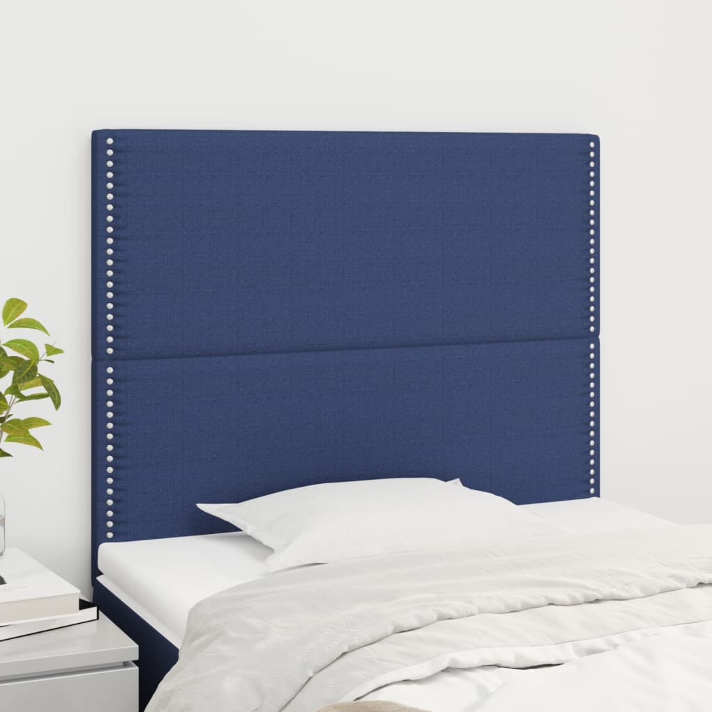 Têtes de lit 2 pcs Bleu 90x5x78/88 cm Tissu - XIOS