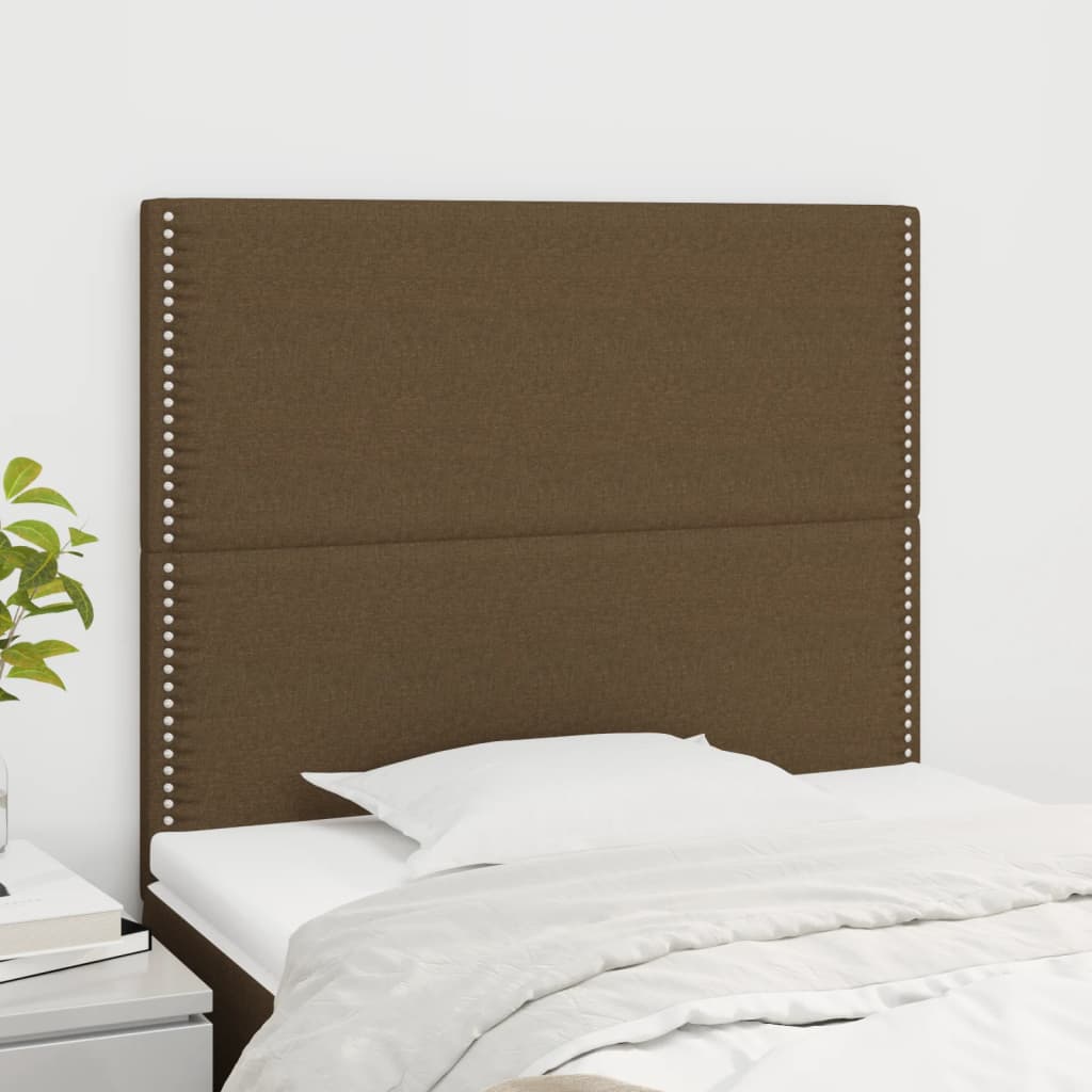 Tête de lit marron foncé 100x5x118/128 cm Tissu - XIOS