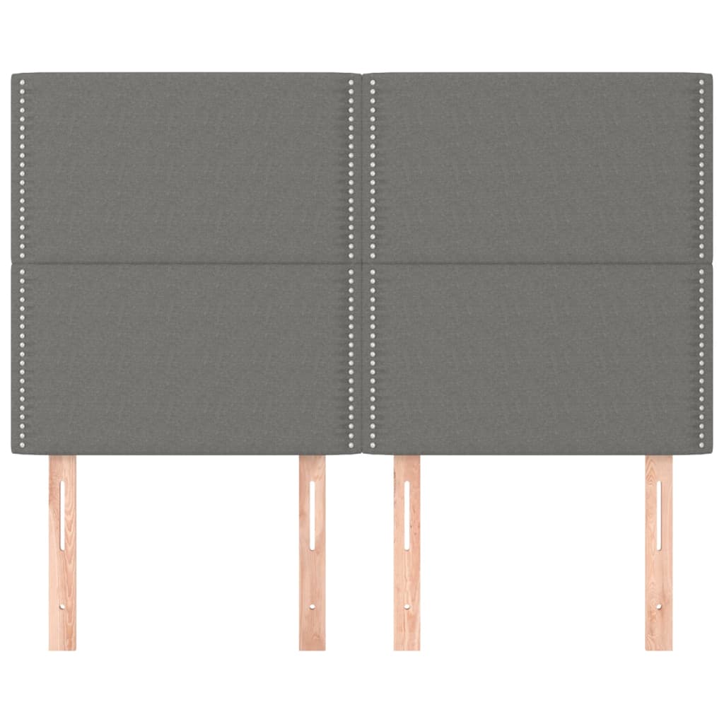 Têtes de lit 4 pcs Gris foncé 72x5x78/88 cm Tissu - XIOS