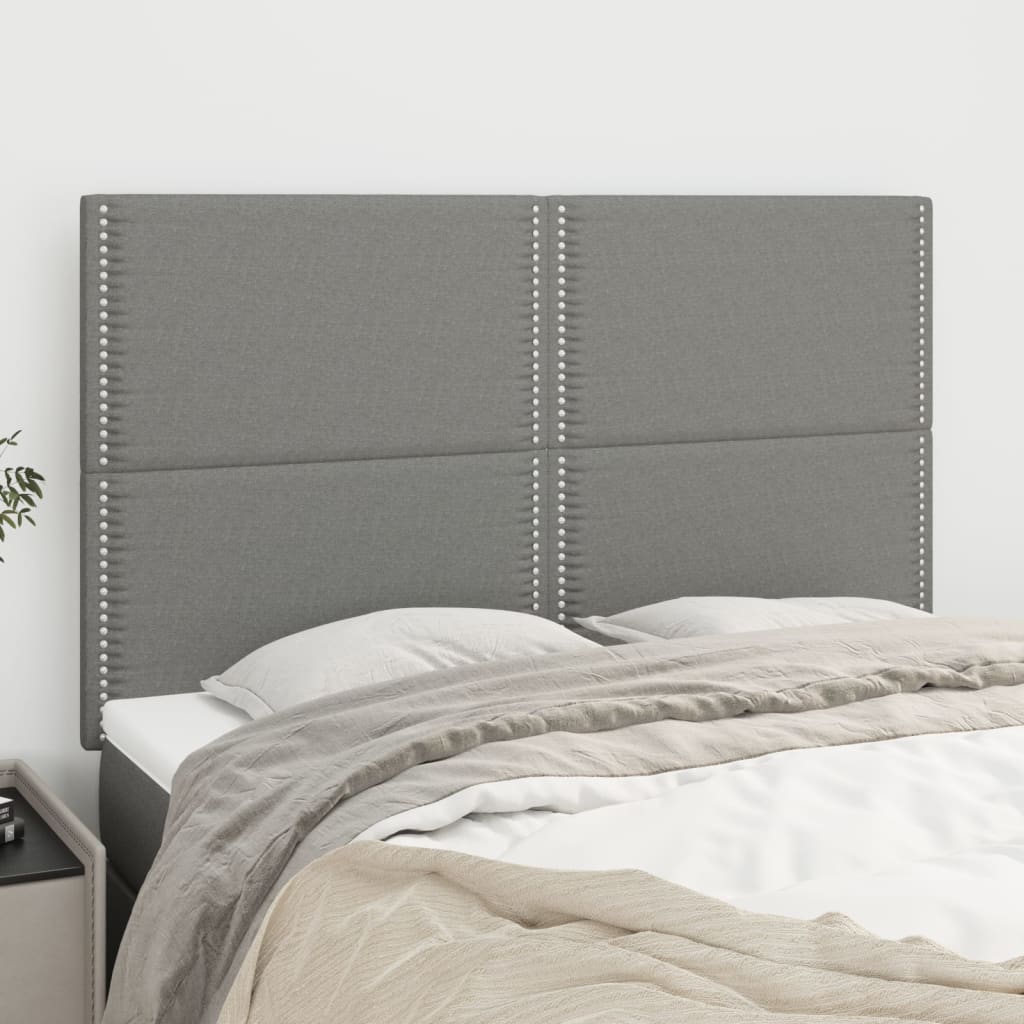 Têtes de lit 4 pcs Gris foncé 72x5x78/88 cm Tissu - XIOS