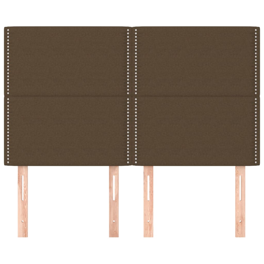 Têtes de lit 4 pcs Marron foncé 72x5x78/88 cm Tissu - XIOS