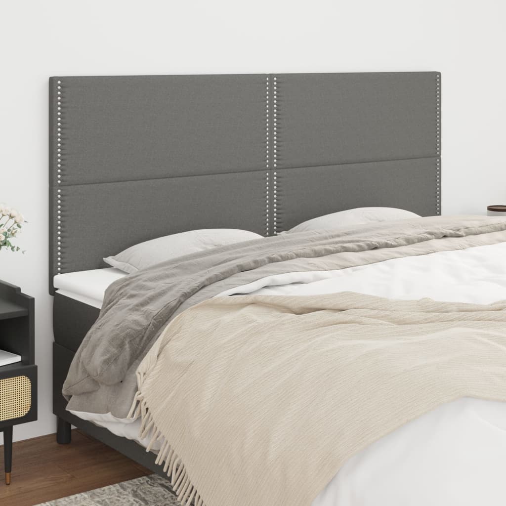 Têtes de lit 4 pcs Gris clair 90x5x78/88 cm Tissu - XIOS
