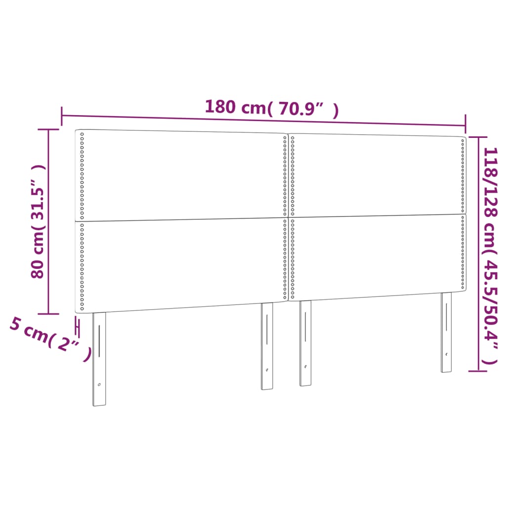 Têtes de lit 4 pcs Noir 90x5x78/88 cm Tissu - XIOS