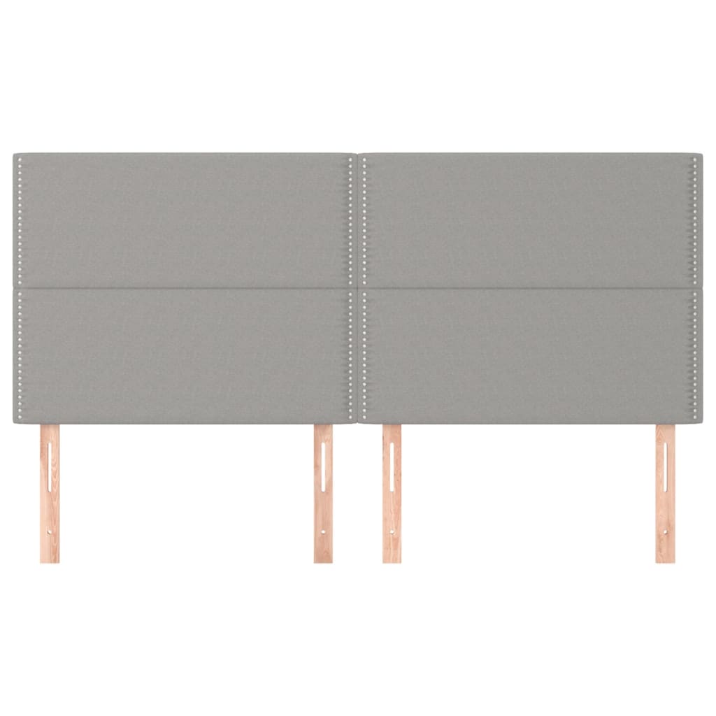 Têtes de lit 4 pcs Gris clair 100x5x78/88 cm Tissu - XIOS