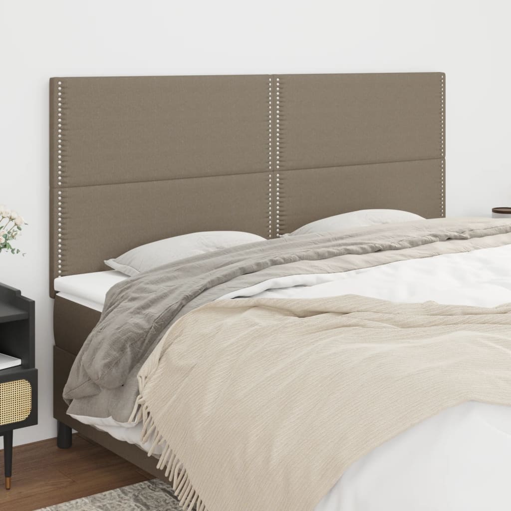 Tête de lit Taupe 200x5x118/128 cm Tissu - XIOS