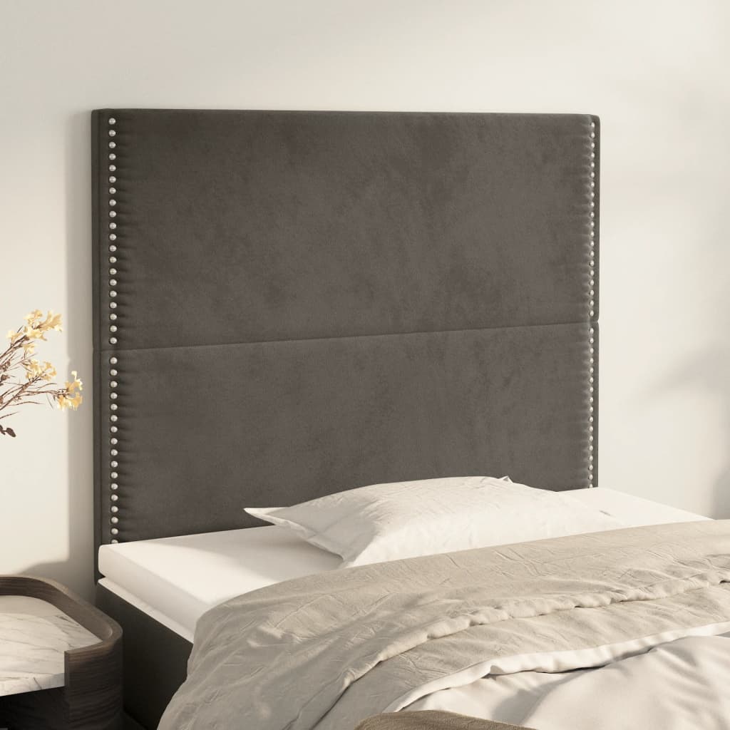 Tête de lit Gris foncé 80x5x118/128 cm Velours - XIOS