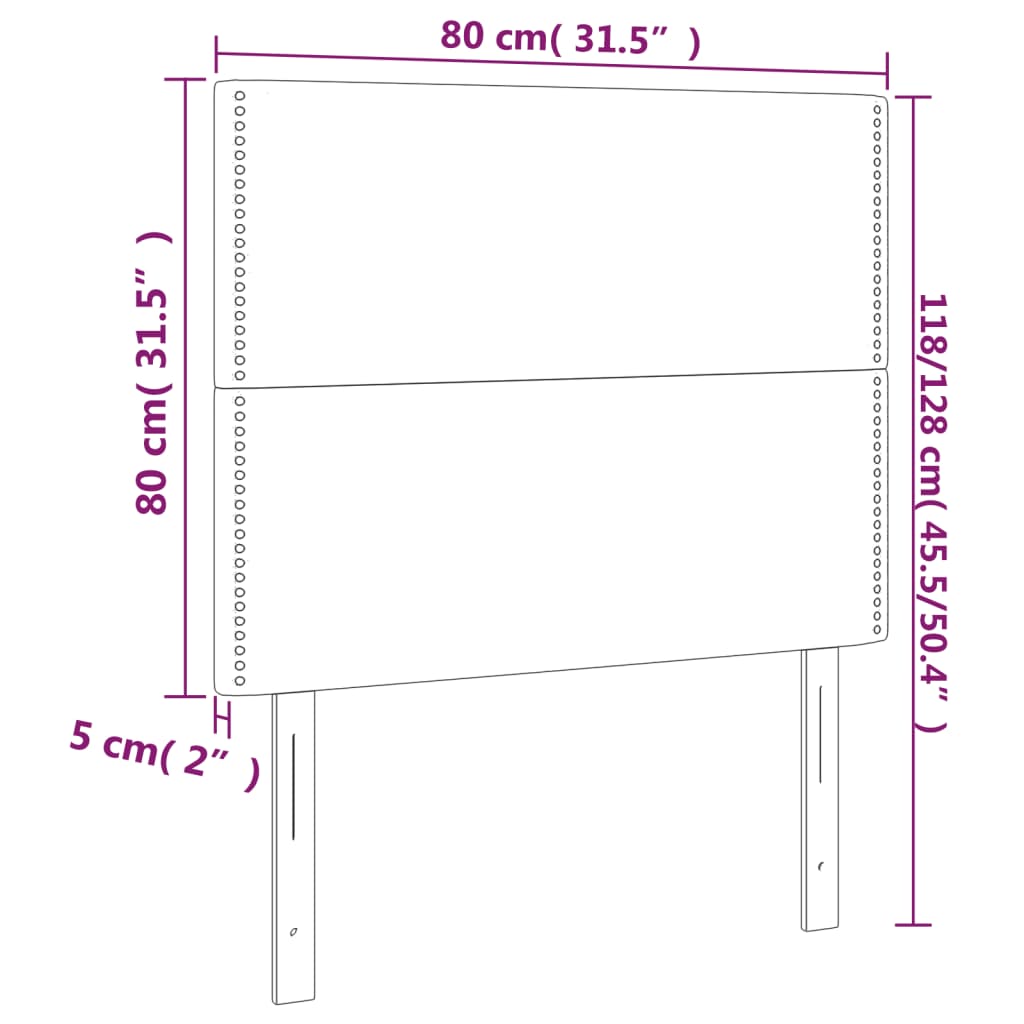 Têtes de lit 2 pcs Rose 80x5x78/88 cm Velours - XIOS