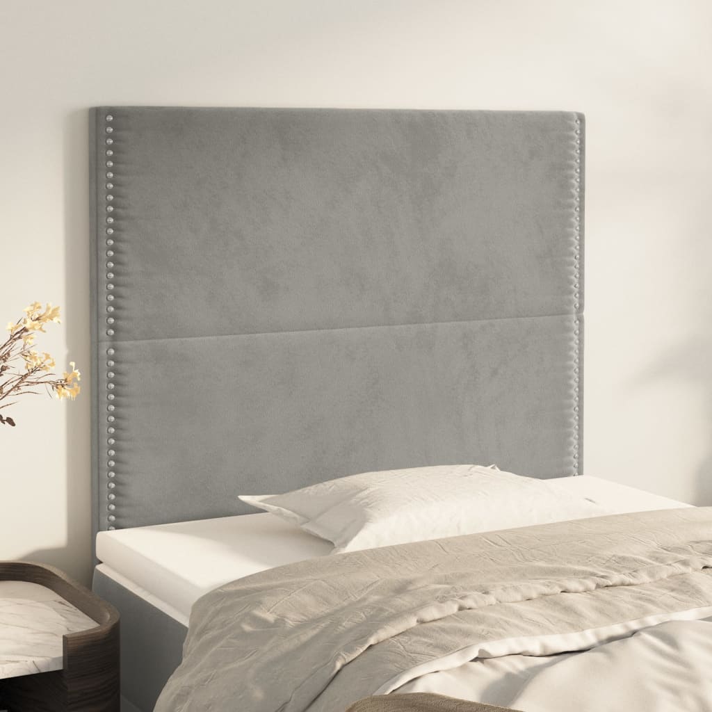 Têtes de lit 2 pcs Gris clair 90x5x78/88 cm Velours - XIOS
