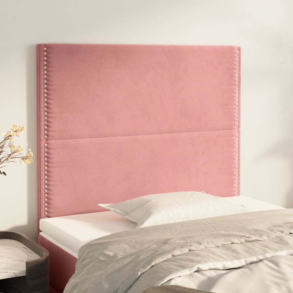 Tête de lit Rose 90x5x118/128 cm Velours - XIOS