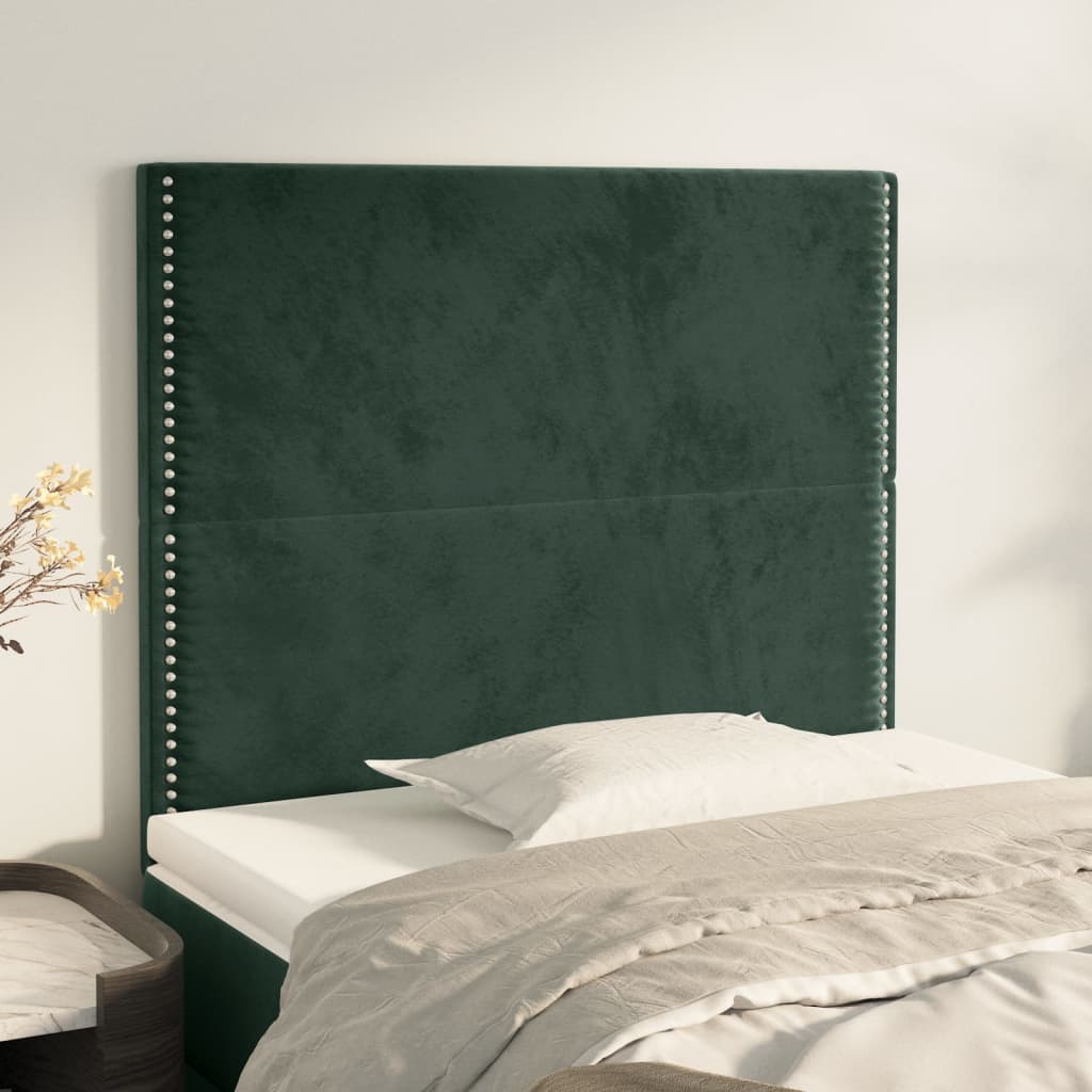 Têtes de lit 2 pcs Vert foncé 100x5x78/88 cm Velours - XIOS