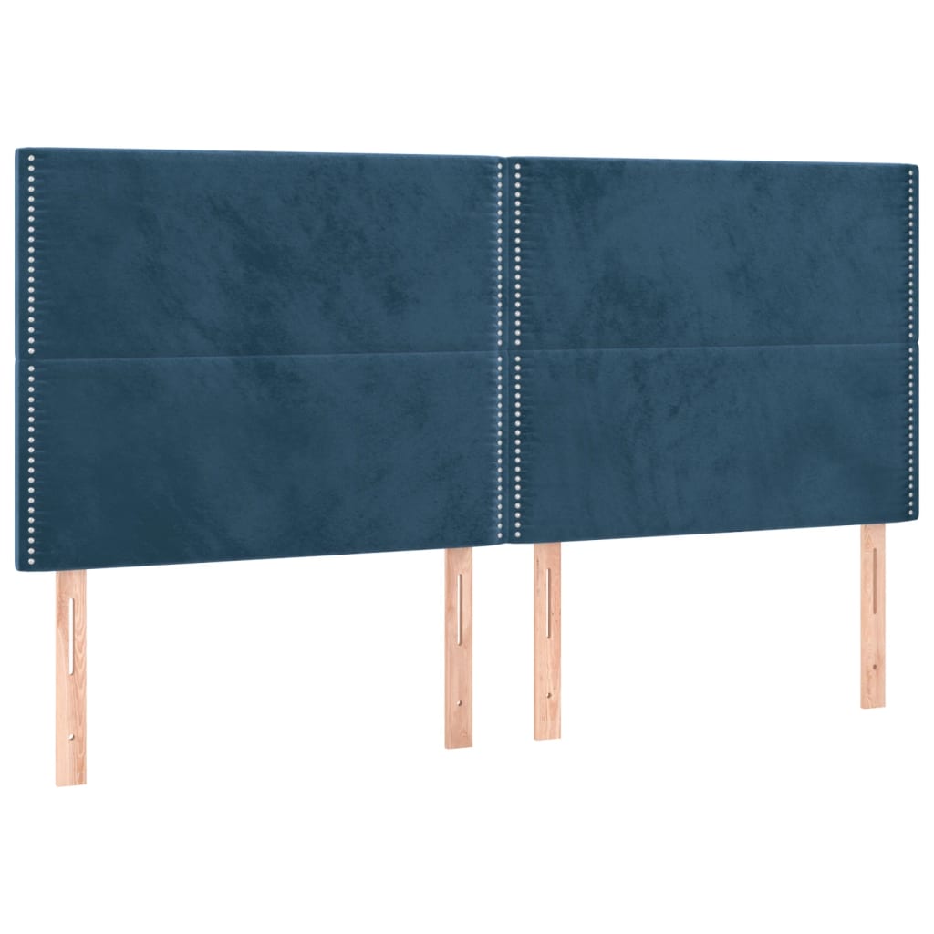 Têtes de lit 4 pcs Bleu foncé 80x5x78/88 cm Velours - XIOS
