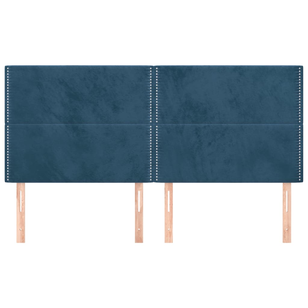 Têtes de lit 4 pcs Bleu foncé 90x5x78/88 cm Velours - XIOS