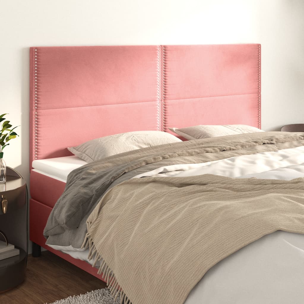 Tête de lit Rose 200x5x118/128 cm Velours - XIOS