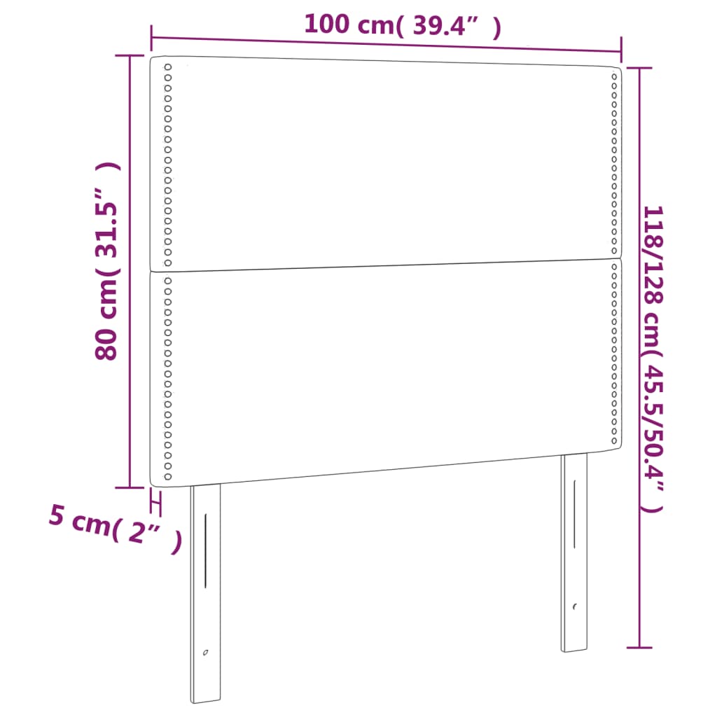 Têtes de lit 2 pcs Noir 100x5x78/88 cm Similicuir - XIOS