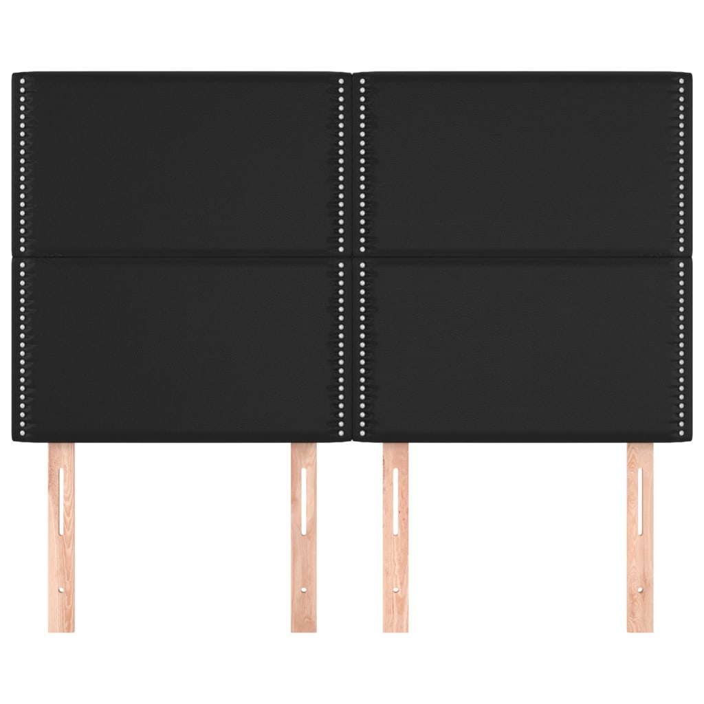 Têtes de lit 4 pcs Noir 72x5x78/88 cm Similicuir - XIOS