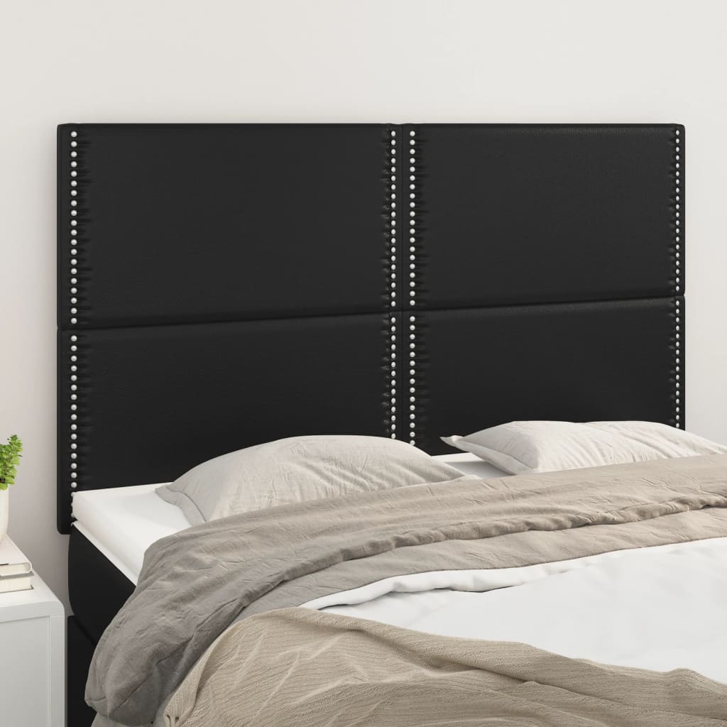 Têtes de lit 4 pcs Noir 72x5x78/88 cm Similicuir - XIOS