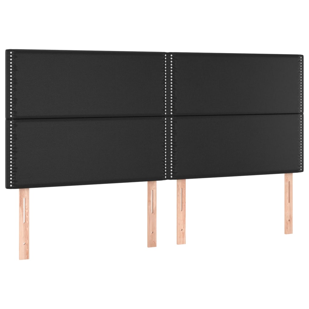 Têtes de lit 4 pcs Noir 80x5x78/88 cm Similicuir - XIOS