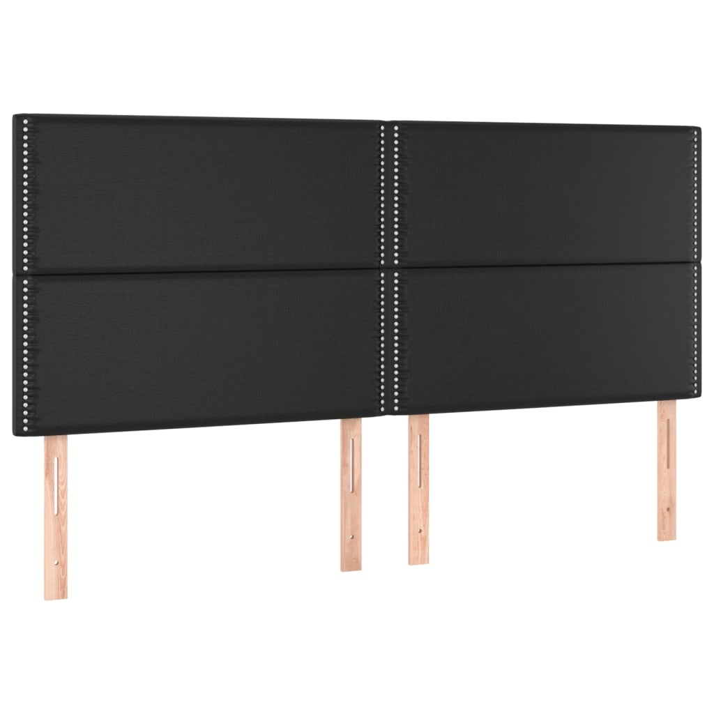 Têtes de lit 4 pcs Noir 90x5x78/88 cm Similicuir - XIOS