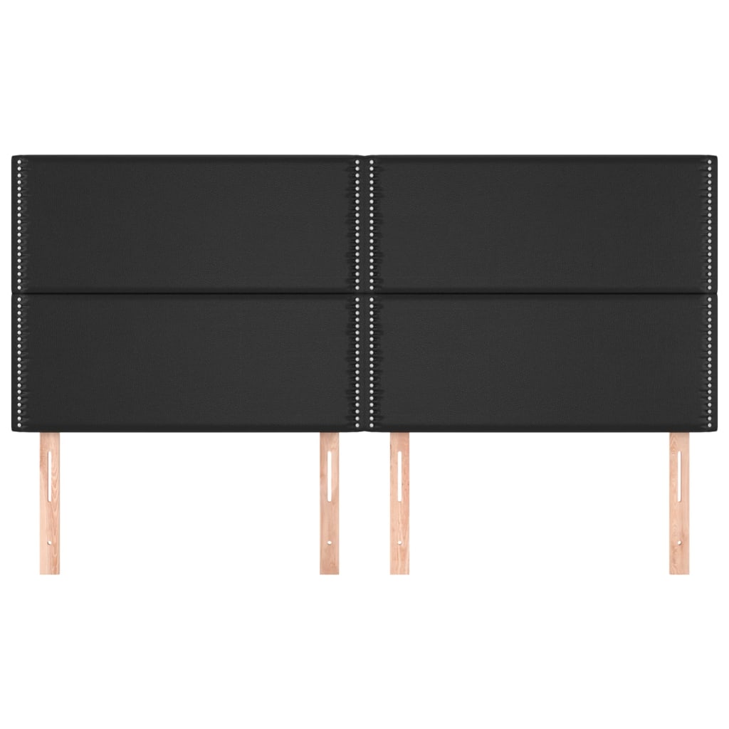 Têtes de lit 4 pcs Noir 90x5x78/88 cm Similicuir - XIOS