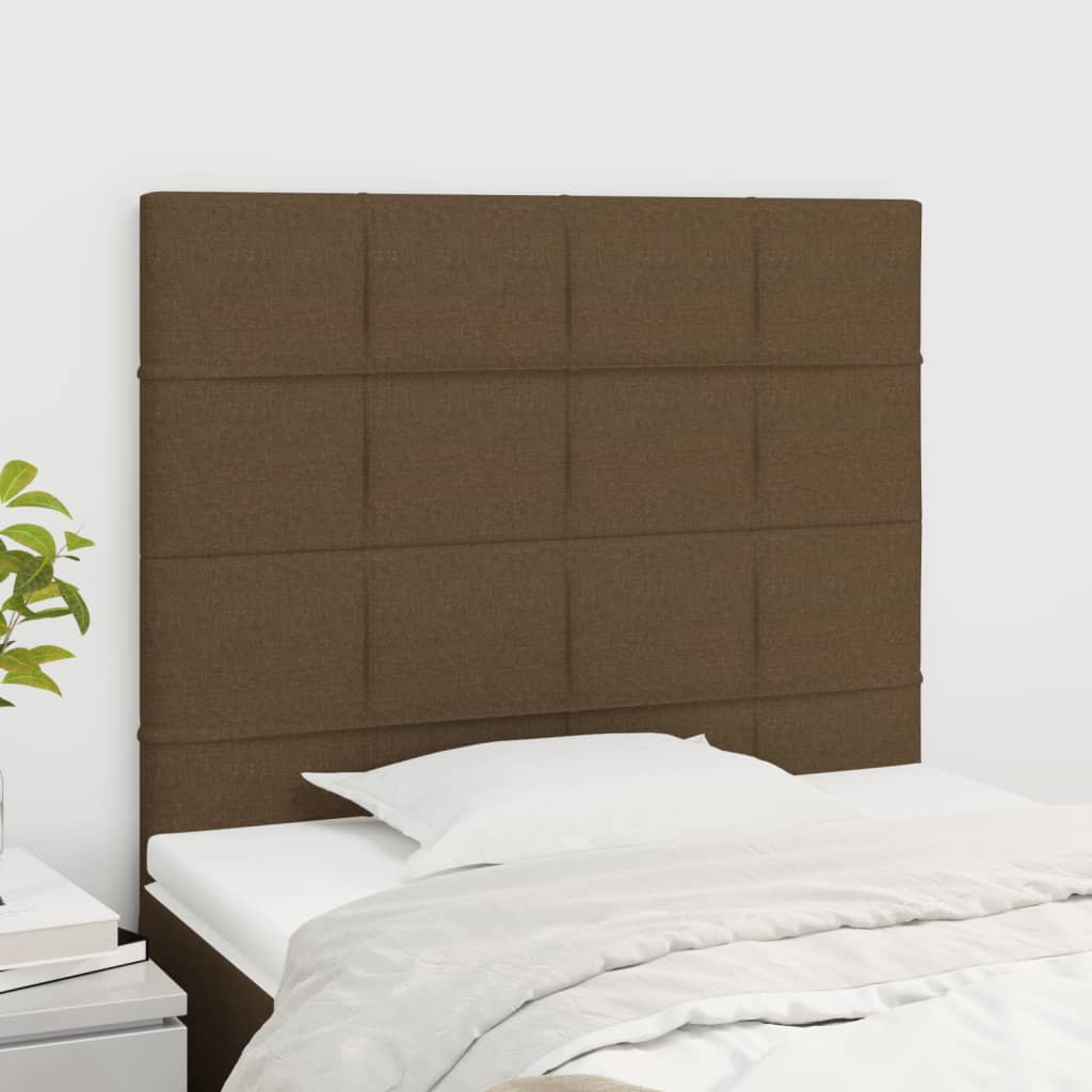 Têtes de lit 2 pcs Marron Foncé 100x5x78/88 cm Tissu - XIOS