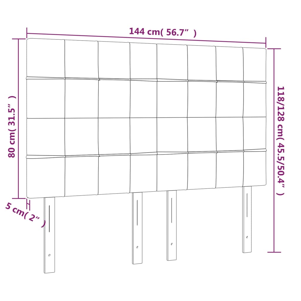 Tête de lit Gris foncé 144 x 5 x 118/128 cm Tissu - XIOS