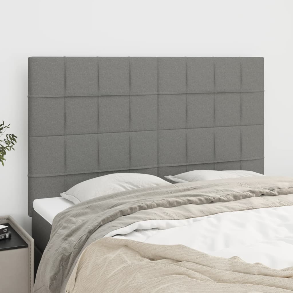 Têtes de lit 4 pcs Gris foncé 72x5x78/88 cm Tissu - XIOS
