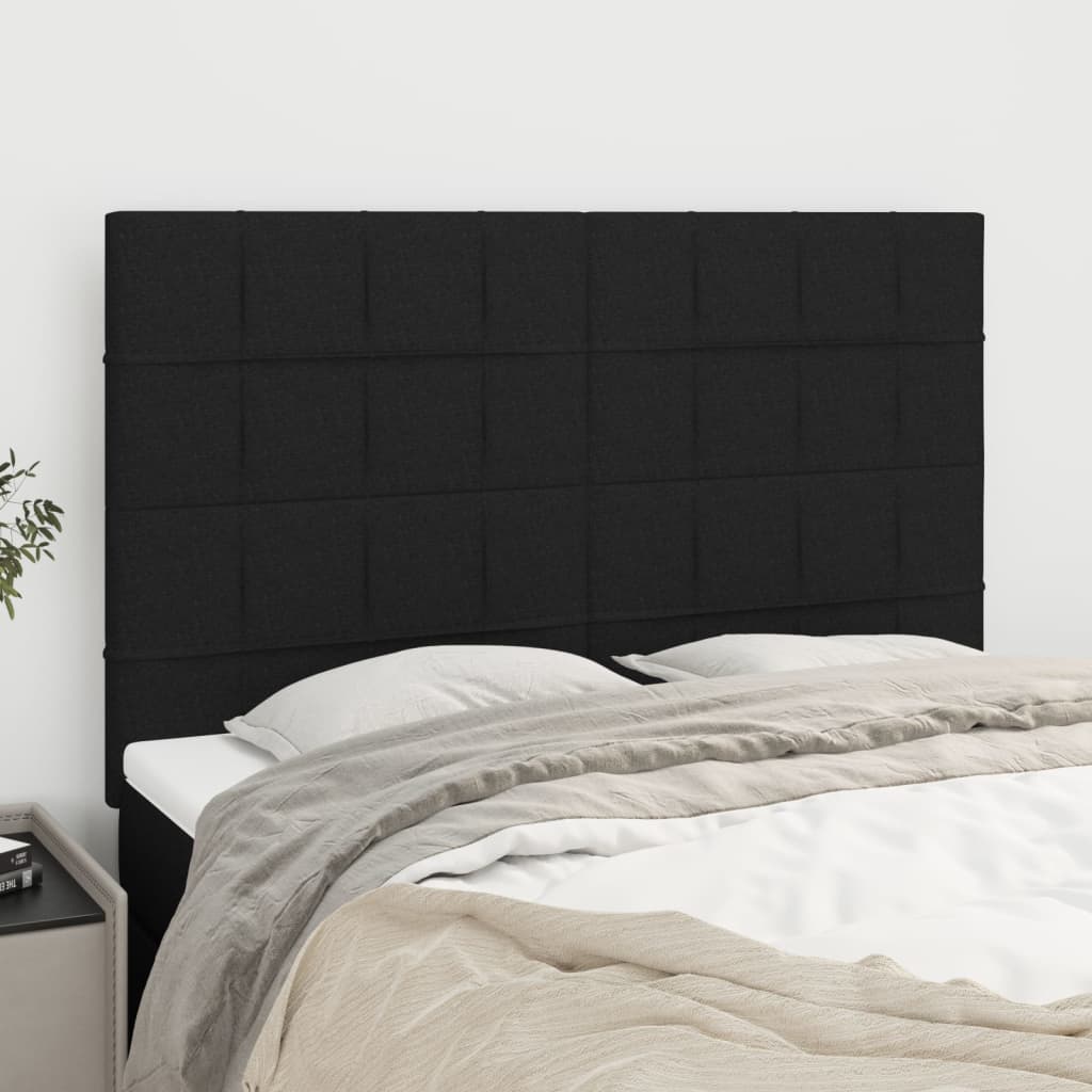 Têtes de lit 4 pcs Noir 72x5x78/88 cm Tissu - XIOS