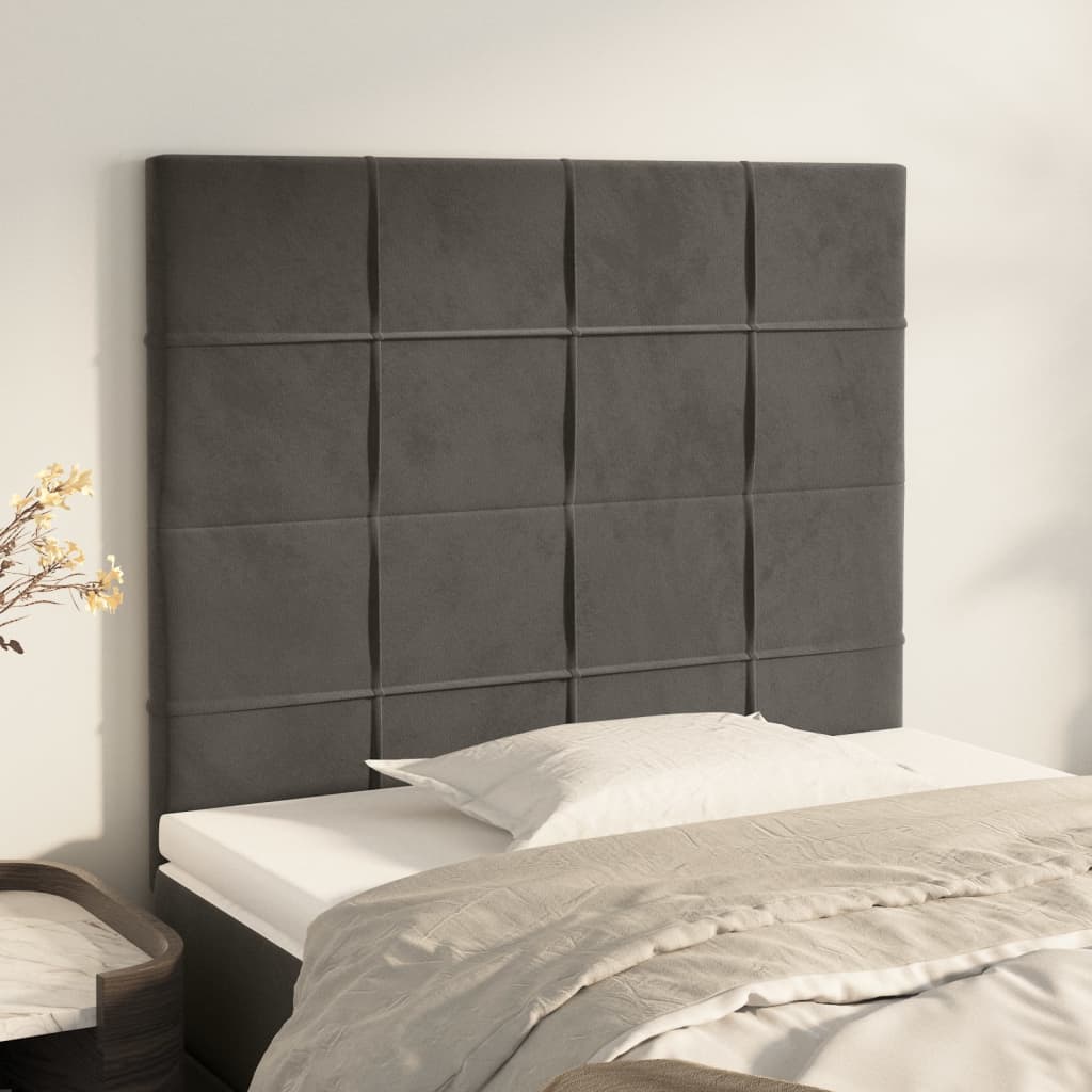 Tête de lit Gris foncé 80x5x118/128 cm Velours - XIOS