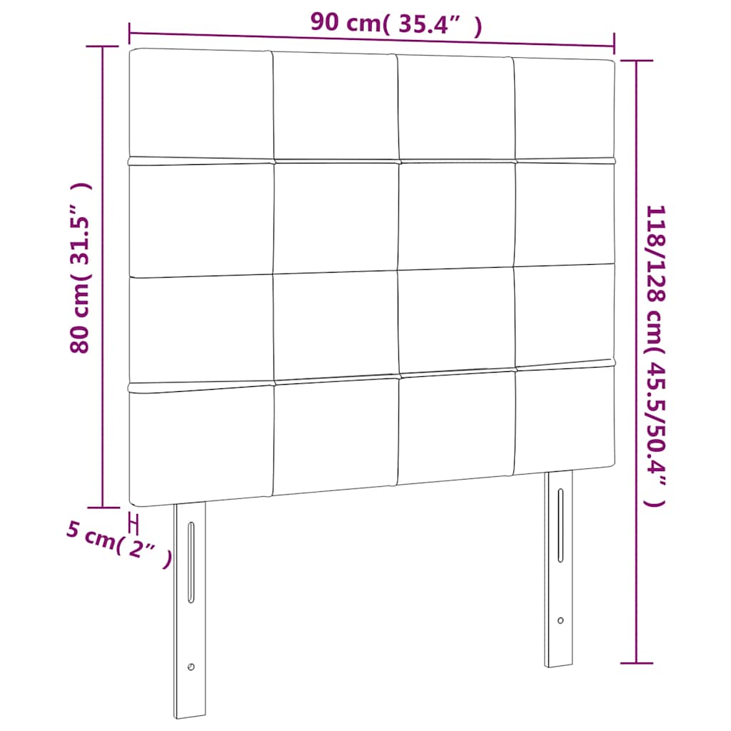 Tête de lit Vert foncé 90x5x118/128 cm Velours - XIOS