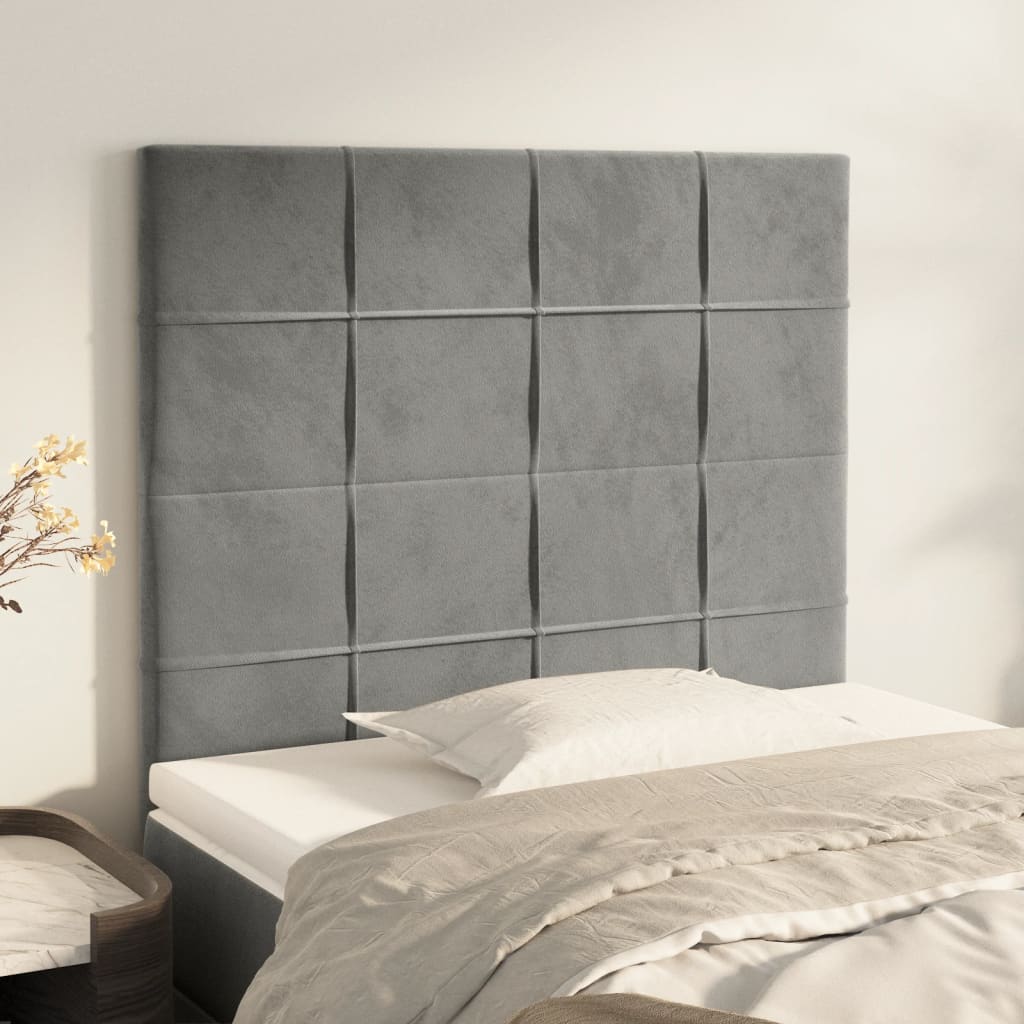 Tête de lit Gris clair 100x5x118/128 cm Velours - XIOS