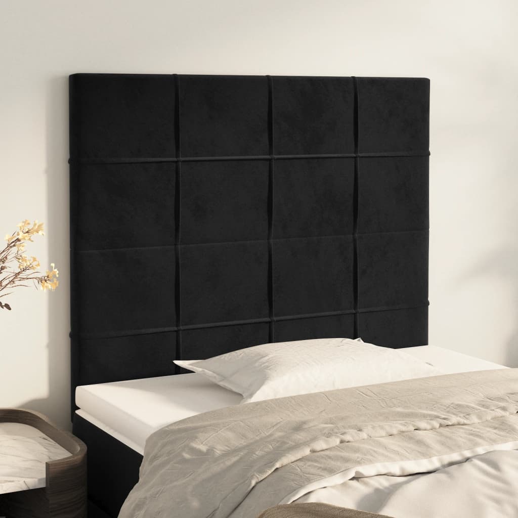 Têtes de lit 2 pcs Noir 100x5x78/88 cm Velours - XIOS
