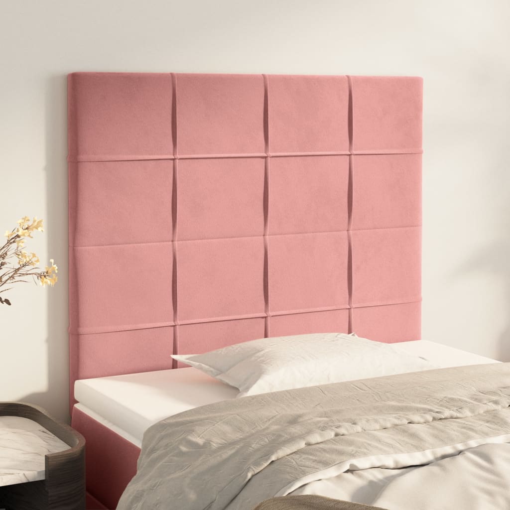 Têtes de lit 2 pcs Rose 100x5x78/88 cm Velours - XIOS