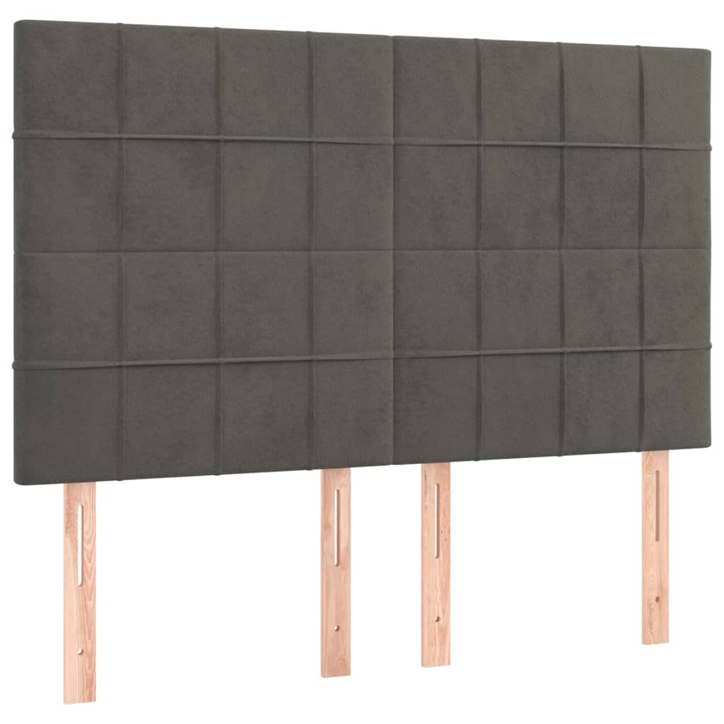Tête de lit Gris foncé 144 x 5 x 118/128 cm Velours - XIOS