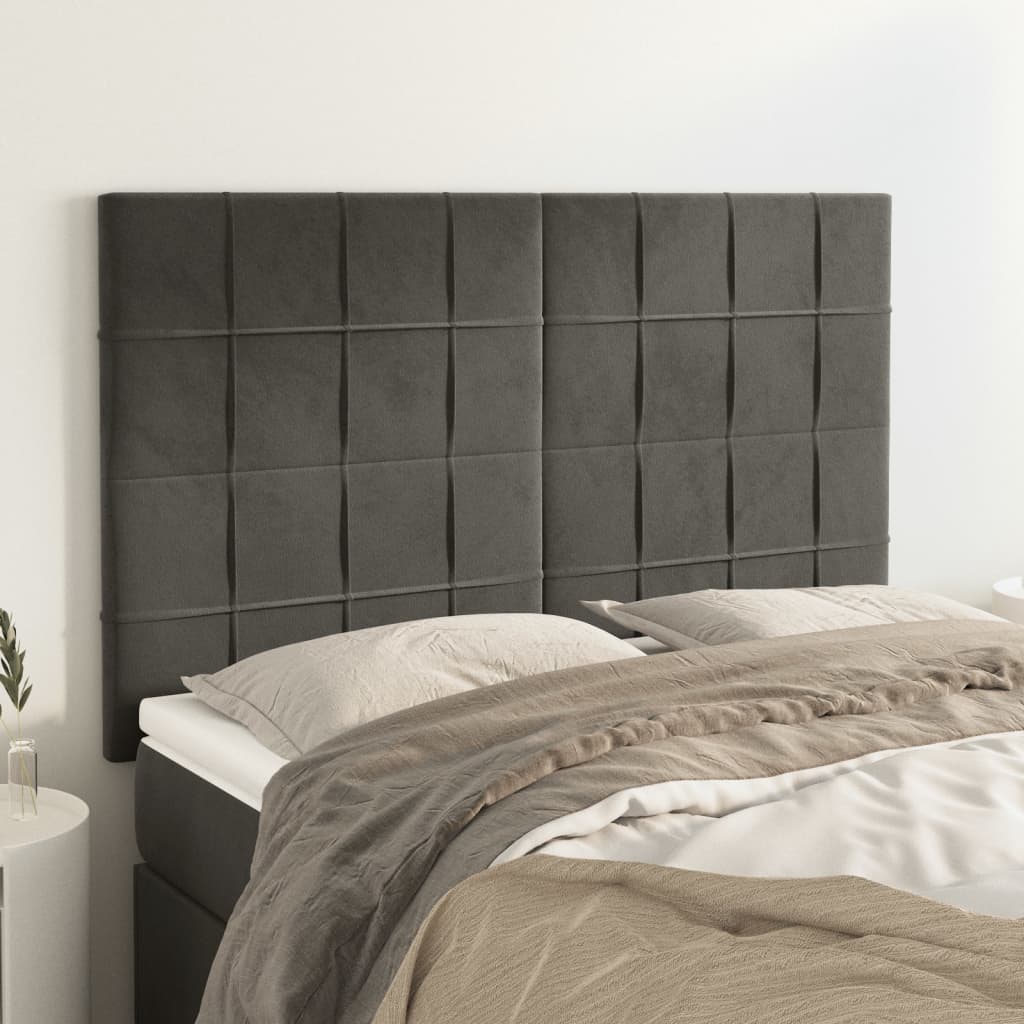 Tête de lit Gris foncé 144 x 5 x 118/128 cm Velours - XIOS