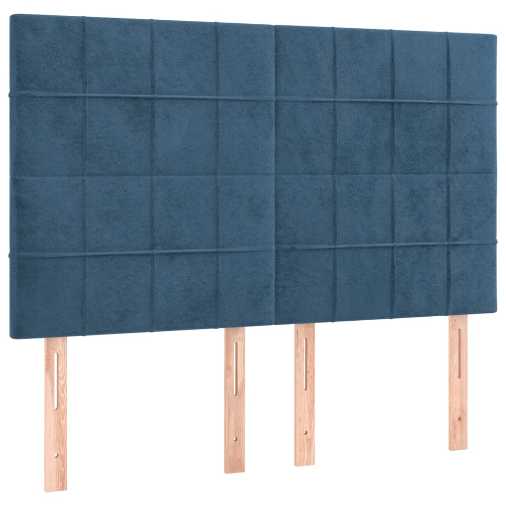 Têtes de lit 4 pcs Bleu foncé 72x5x78/88 cm Velours - XIOS