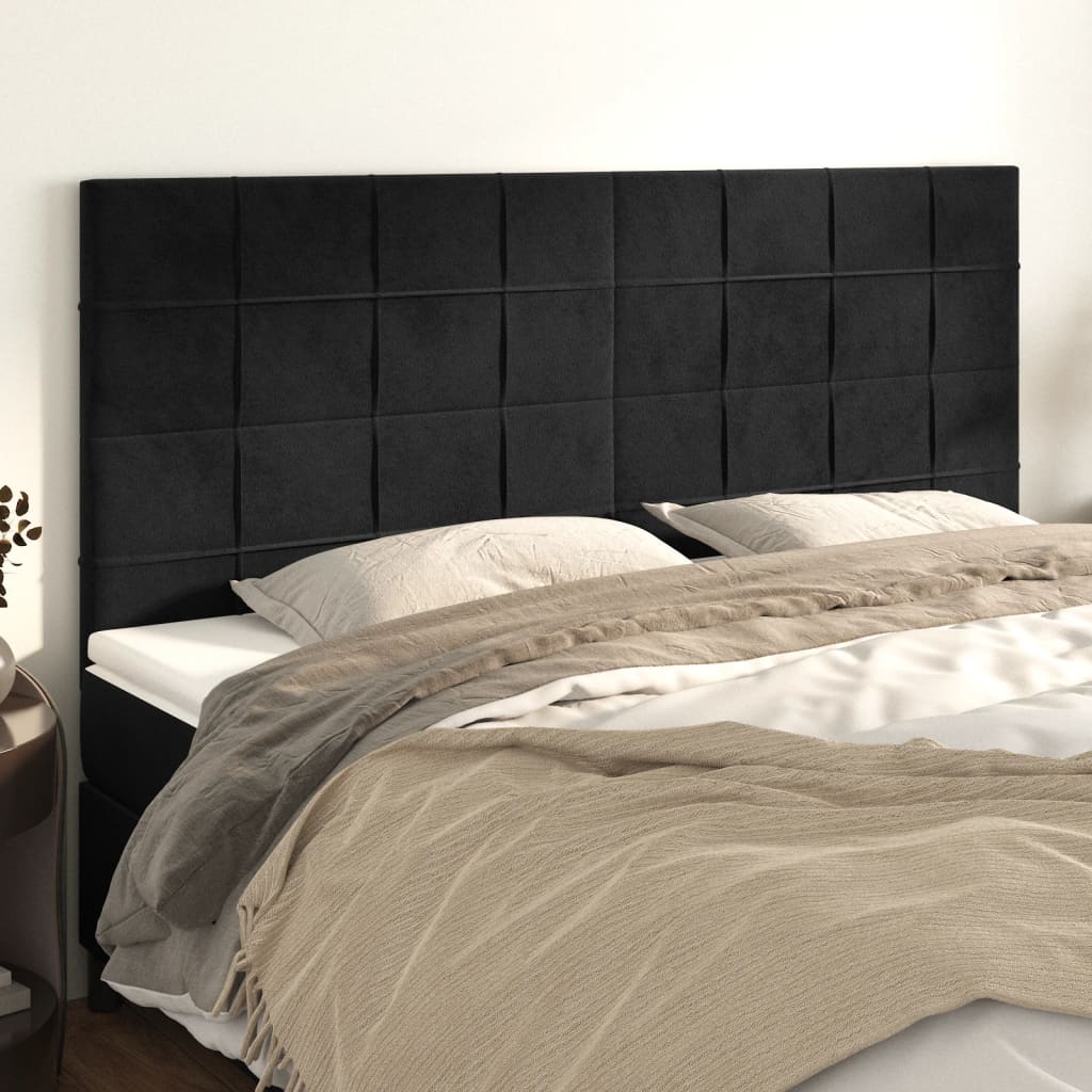 Tête de lit Noir 160x5x118/128 cm Velours - XIOS