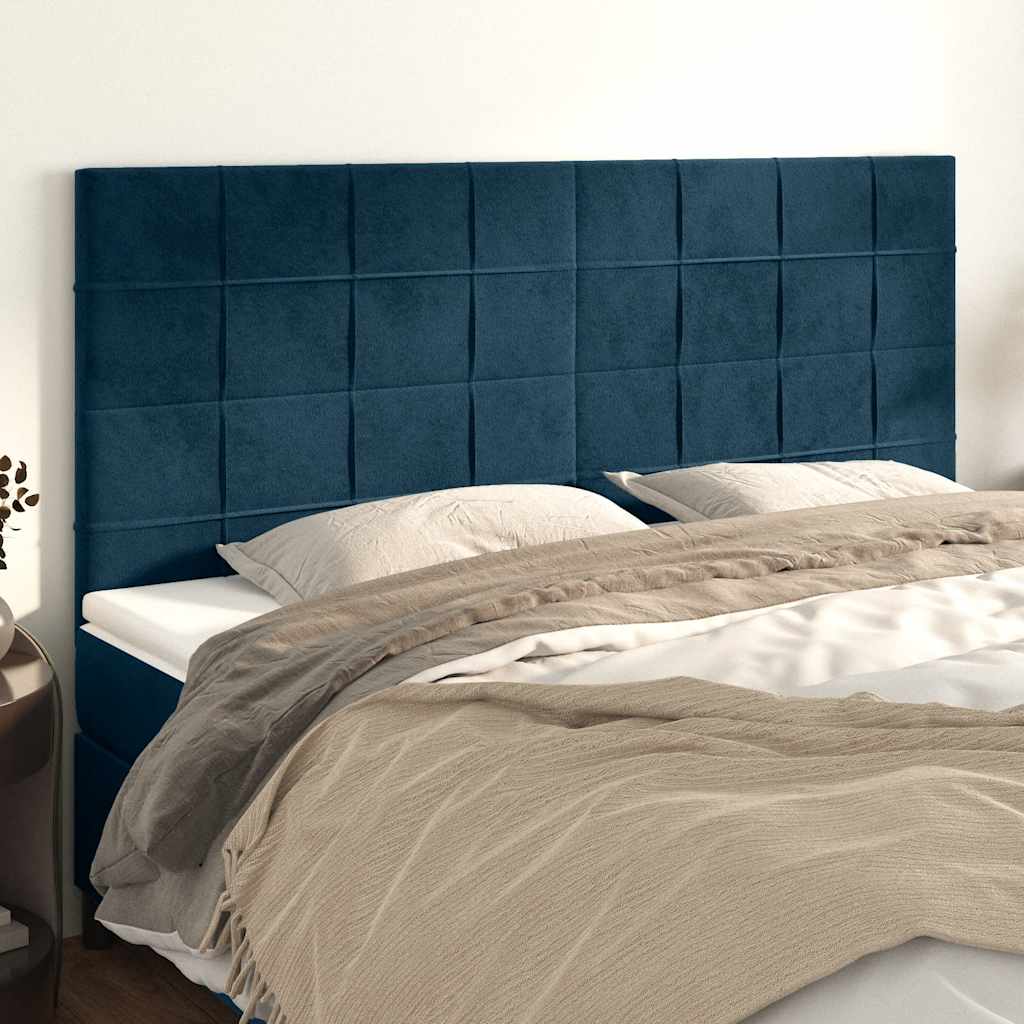 Tête de lit Bleu foncé 160 x 5 x 118/128 cm Velours - XIOS