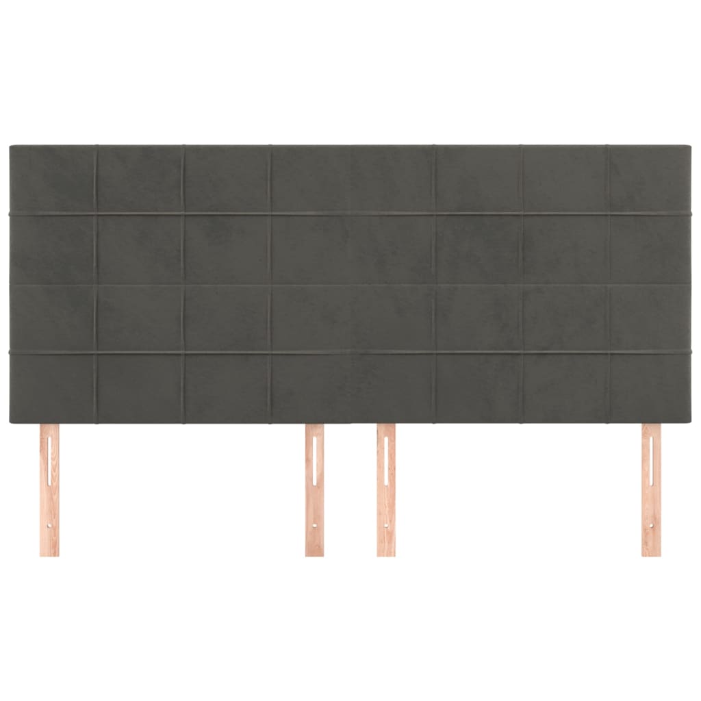 Têtes de lit 4 pcs Gris foncé 100x5x78/88 cm Velours - XIOS