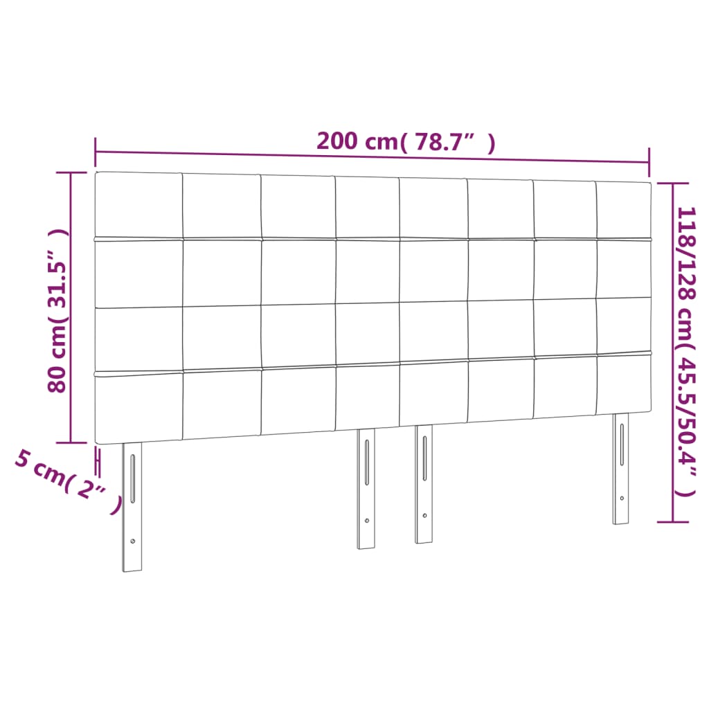 Têtes de lit 4 pcs Gris foncé 100x5x78/88 cm Velours - XIOS