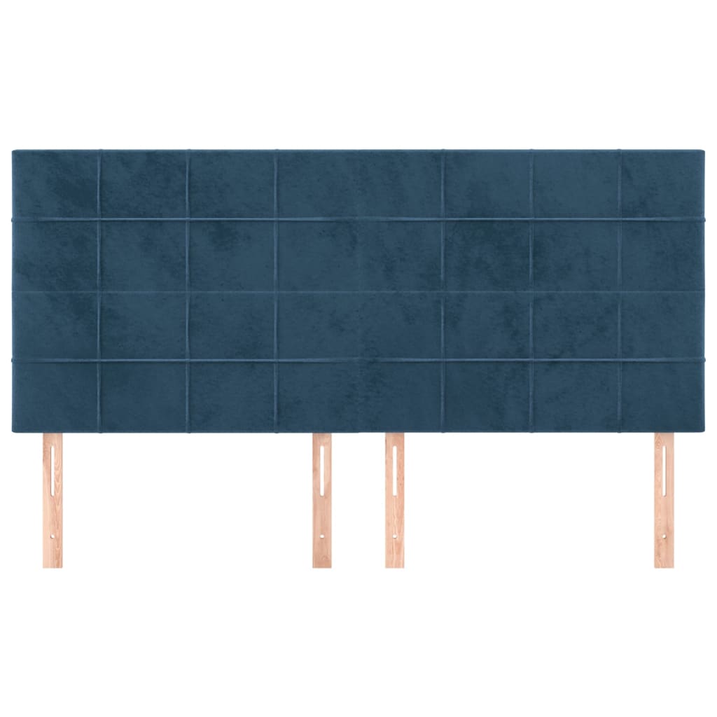 Têtes de lit 4 pcs Bleu foncé 100x5x78/88 cm Velours - XIOS