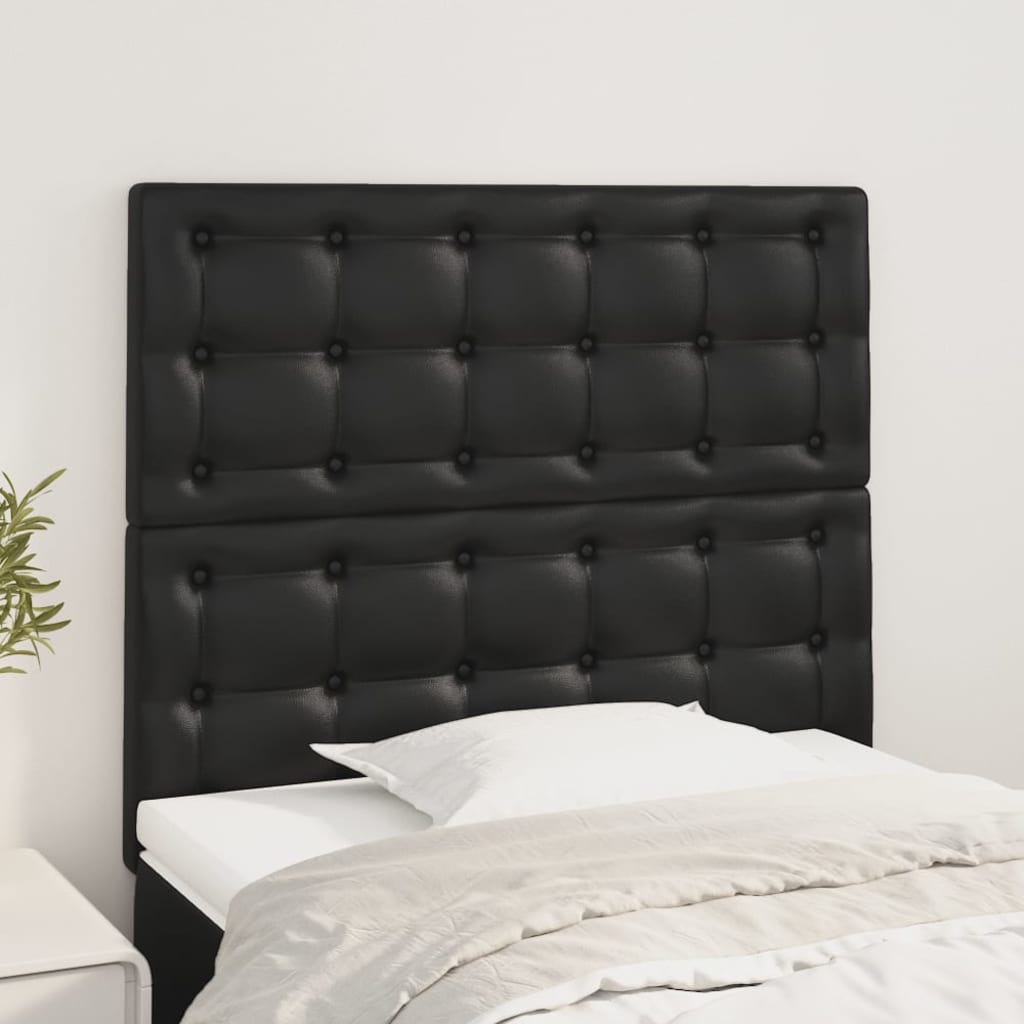 Têtes de lit 2 pcs Noir 90x5x78/88 cm Similicuir - XIOS