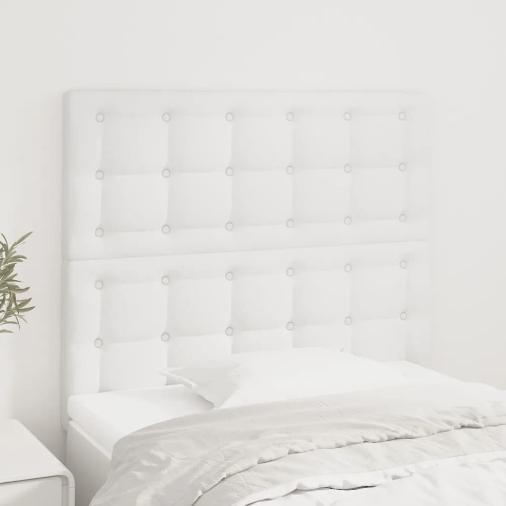 Tête de lit blanche 90 x 5 x 118/128 cm similicuir - XIOS