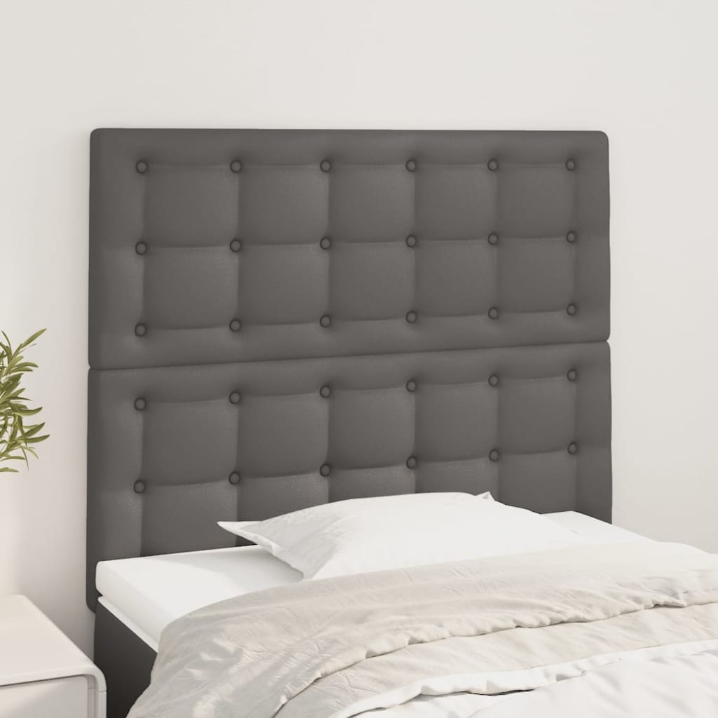 Têtes de lit 2 pcs Gris 90x5x78/88 cm Similicuir - XIOS